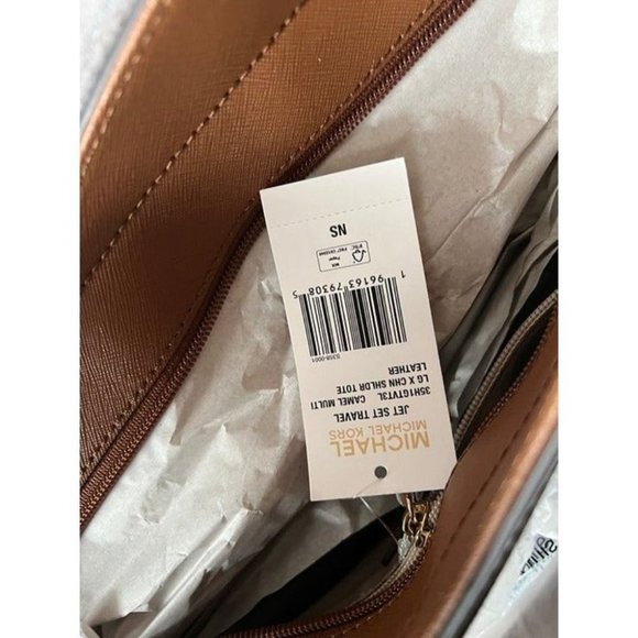 Michael Kors Jet Set Large  XChain ColorBlock Leather Tote Bag -Camel Multi - Picture 10 of 10